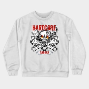 Hardcore Garage - Skull Crossed Wrenches and Pistons Crewneck Sweatshirt